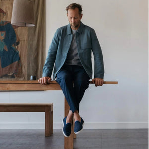 Chausson en laine, marine océan - Homme