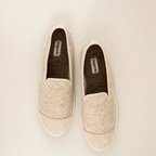 Chaussons Bruson, laine beige nude - Femme