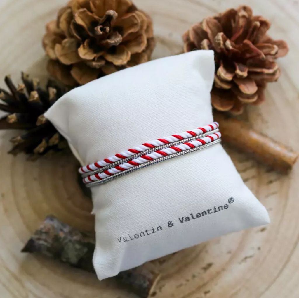 Bracelet Mixte Blanc et Rouge  - Valentin