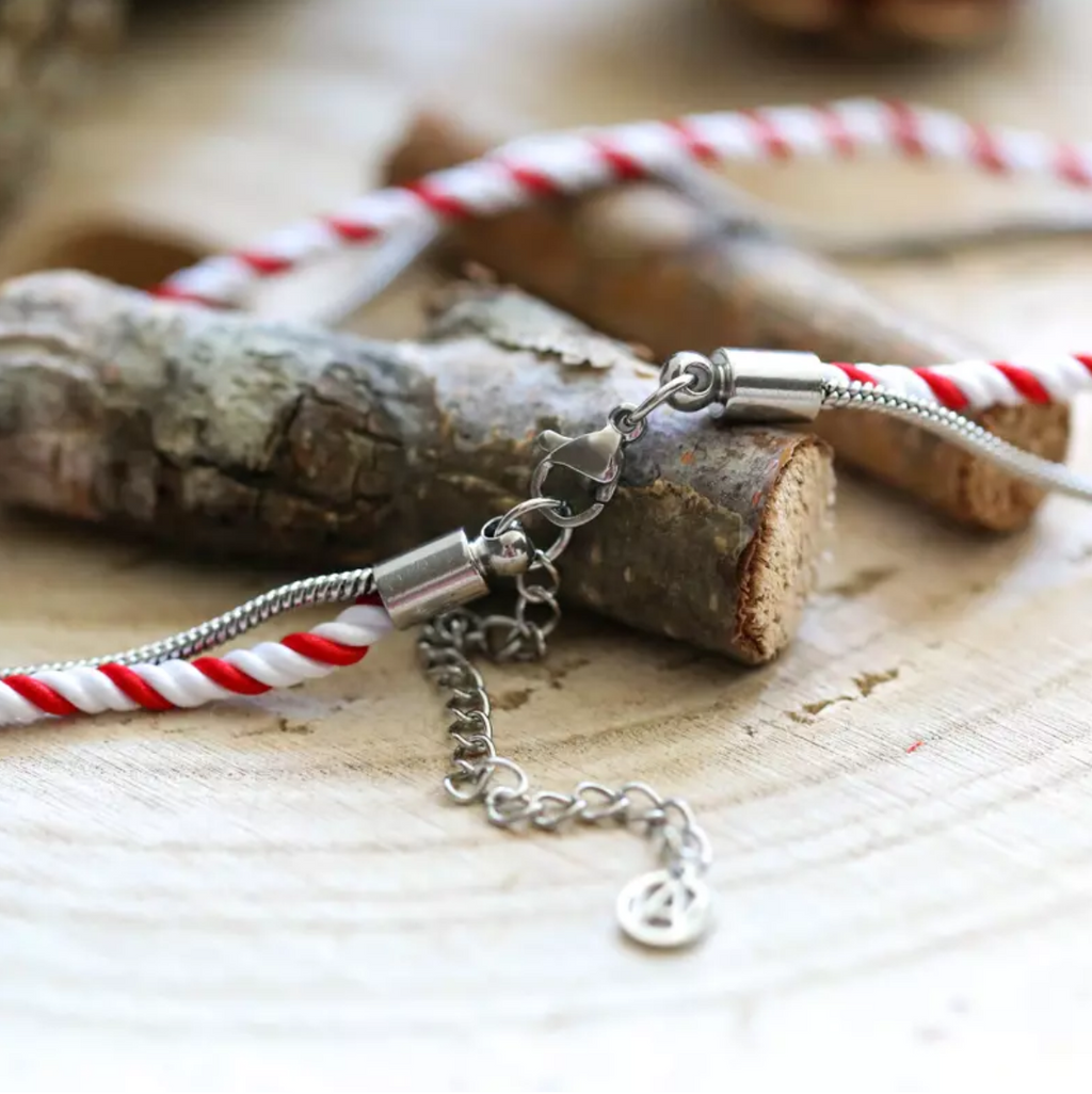 Bracelet Mixte Blanc et Rouge  - Valentin