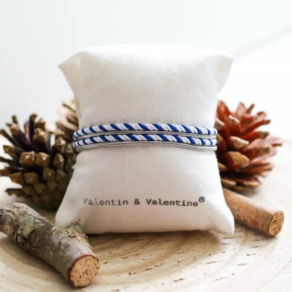 Bracelet Mixte Blanc et Bleu  - Valentin