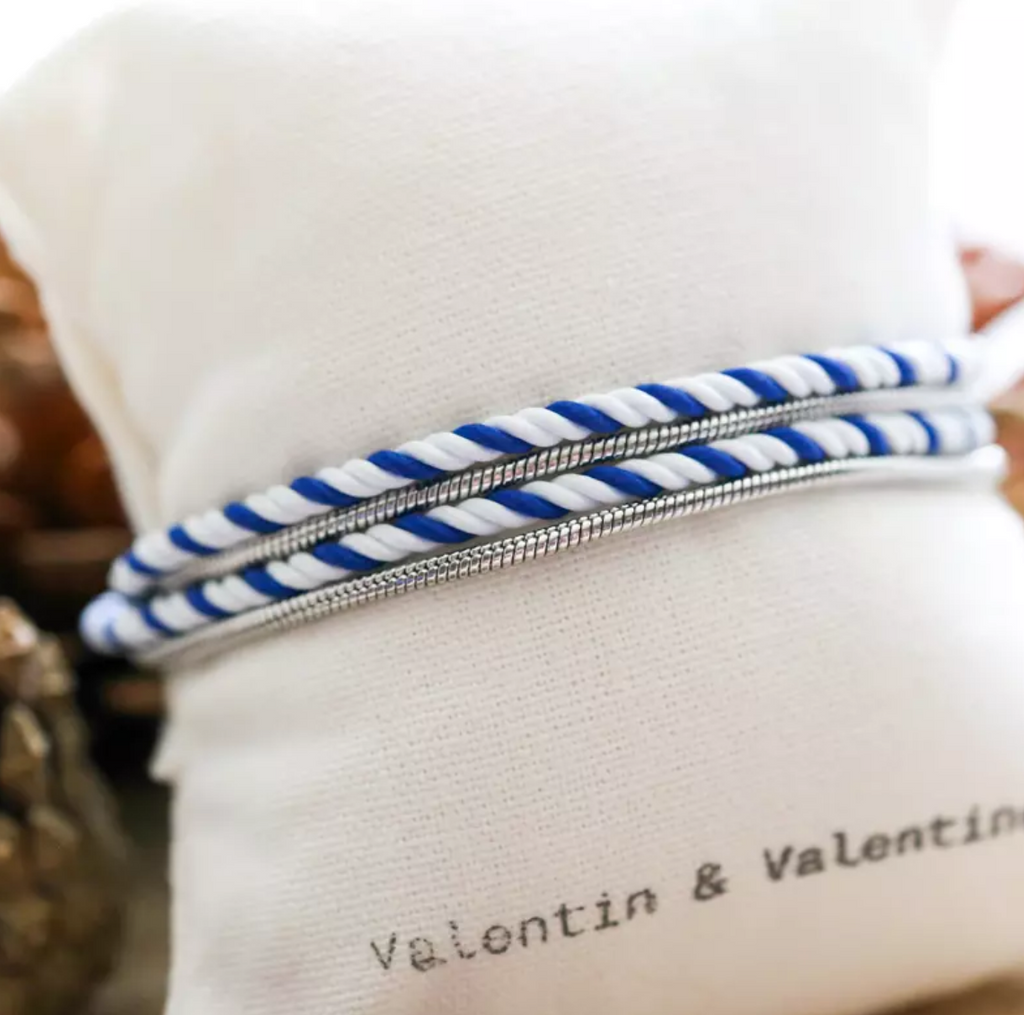 Bracelet Mixte Blanc et Bleu  - Valentin