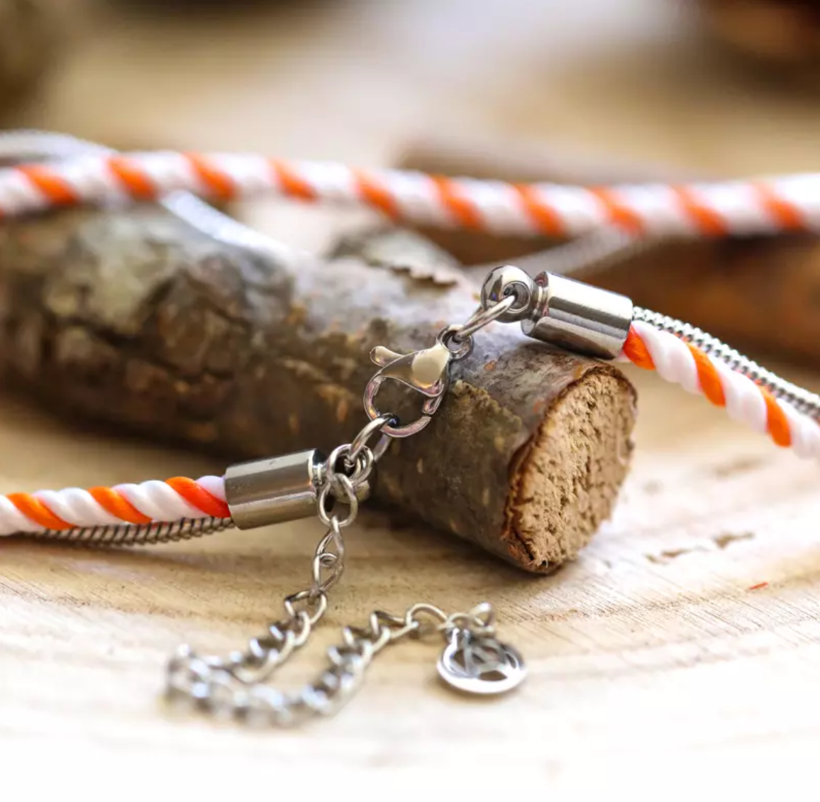 Bracelet Argent Mixte Blanc & Orange - Valentin