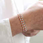 Bracelet Argent Mixte Blanc & Orange - Valentin