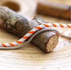 Bracelet Argent Mixte Blanc & Orange - Valentin