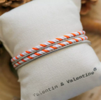 Bracelet Argent Mixte Blanc & Orange - Valentin