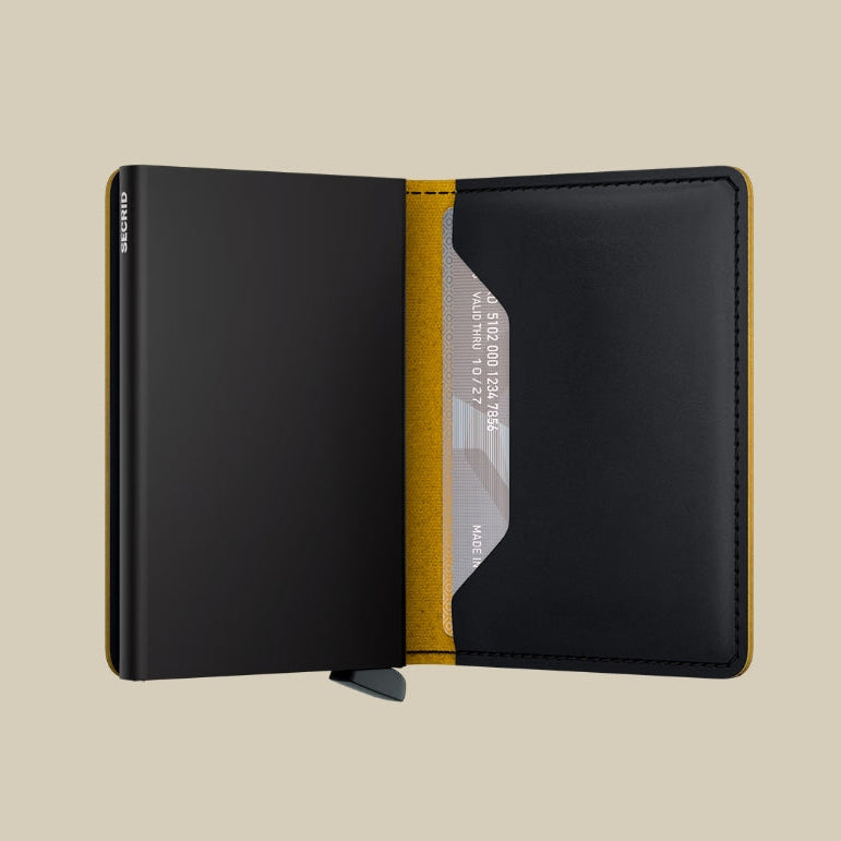 SM Black & Ochre Slimwallet Matte Black & Ochre