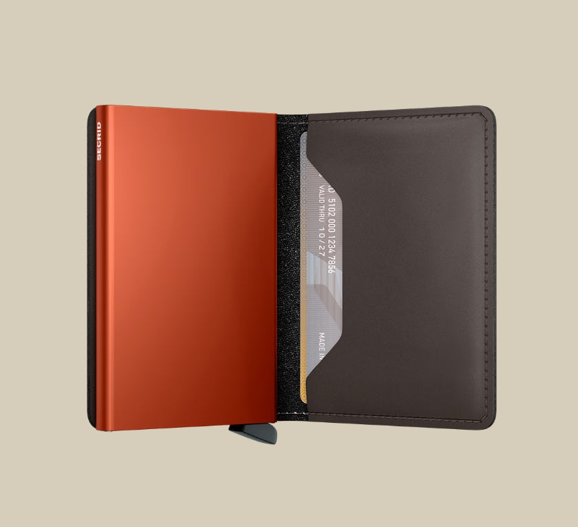 SM Truffle & Orange Slimwallet Matte Truffle & Orange