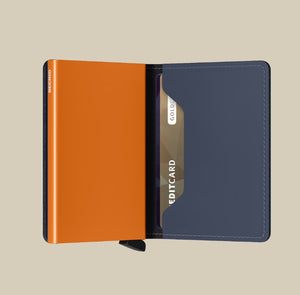 SM Nightblue & Orange Slimwallet Matte Nightblue & Orange