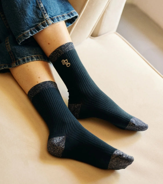 Pack 3 chaussettes - uni paillettes - Femme