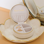 Yvonne en velours côtelé- Beige - Boîte à bijoux de voyage