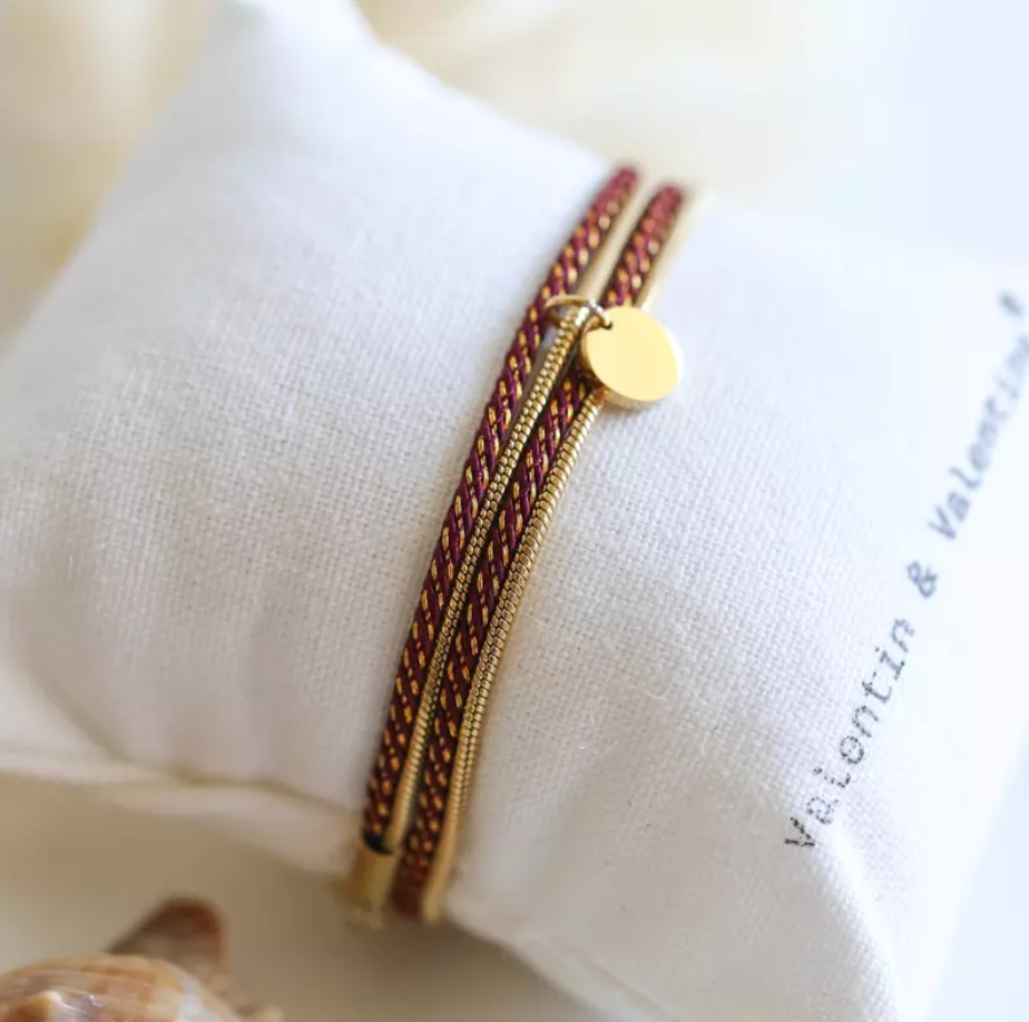 Valentine - Pailleté avec corde Bordeaux