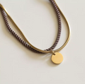 Valentine - Doré avec corde Marron glacé