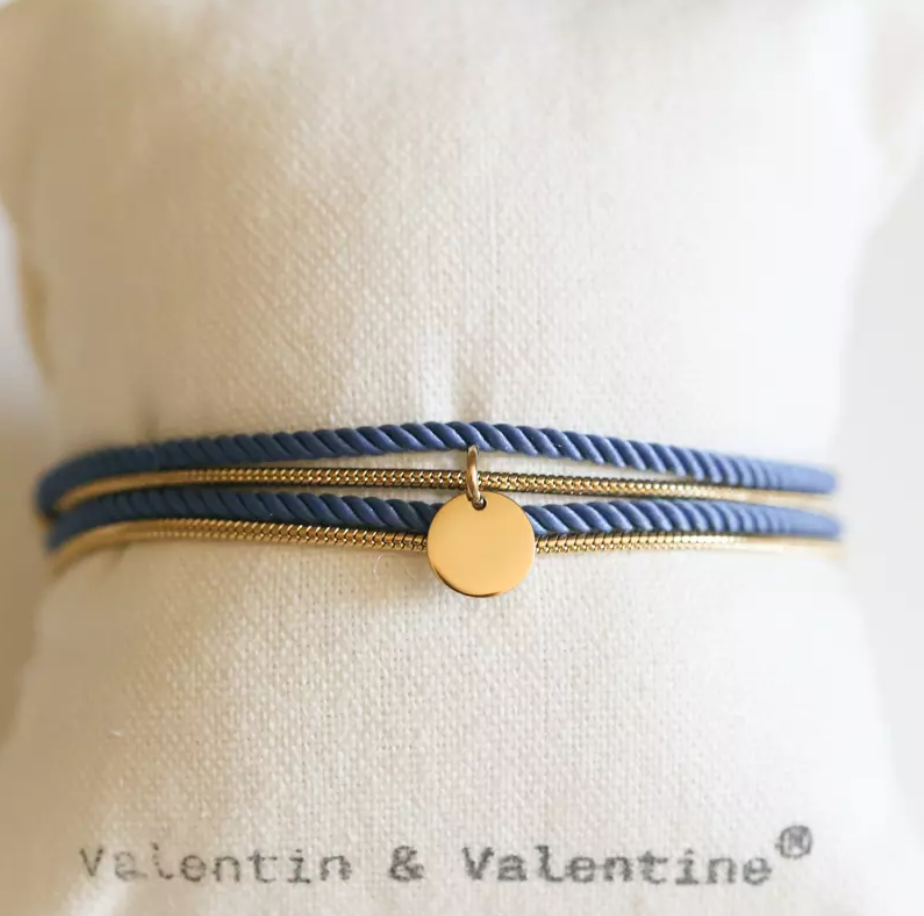 Valentine - Doré avec corde Denim