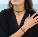 Valentine - Doré avec corde Bordeaux
