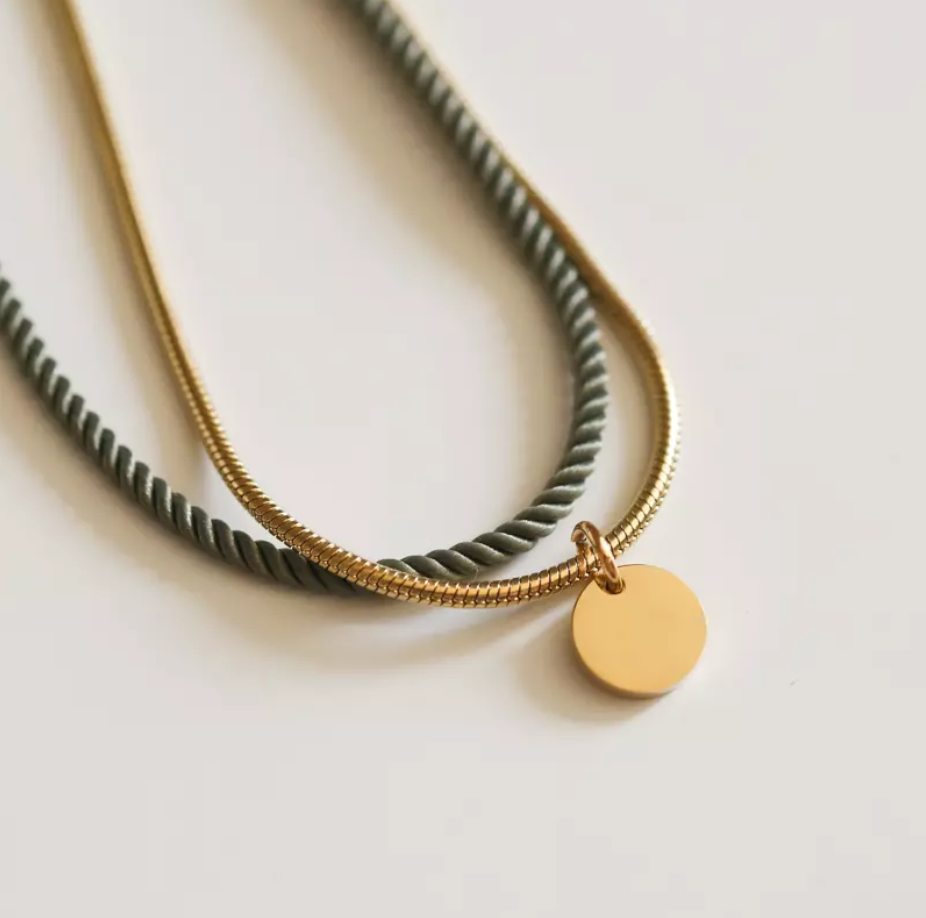 Valentine - Doré avec corde Olive