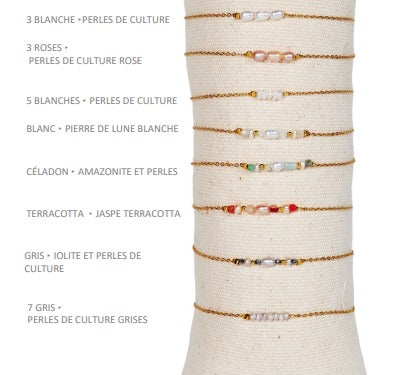 Bracelet Suzi - Celadon ou Terracotta ou Blanc