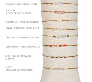 Bracelet Suzi - Celadon ou Terracotta ou Blanc