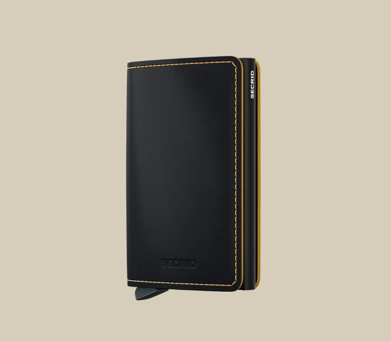 SM Black & Ochre Slimwallet Matte Black & Ochre