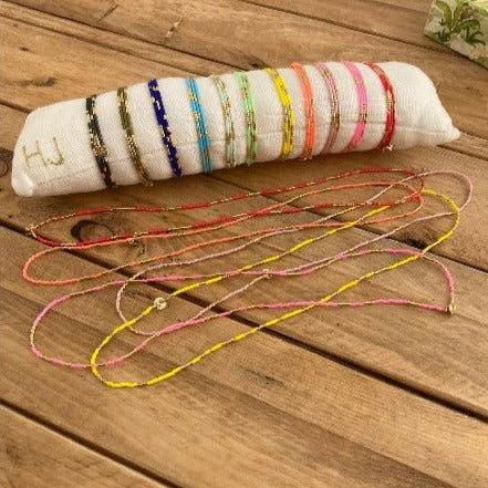 Bracelet Zebra - Bleu - Corail