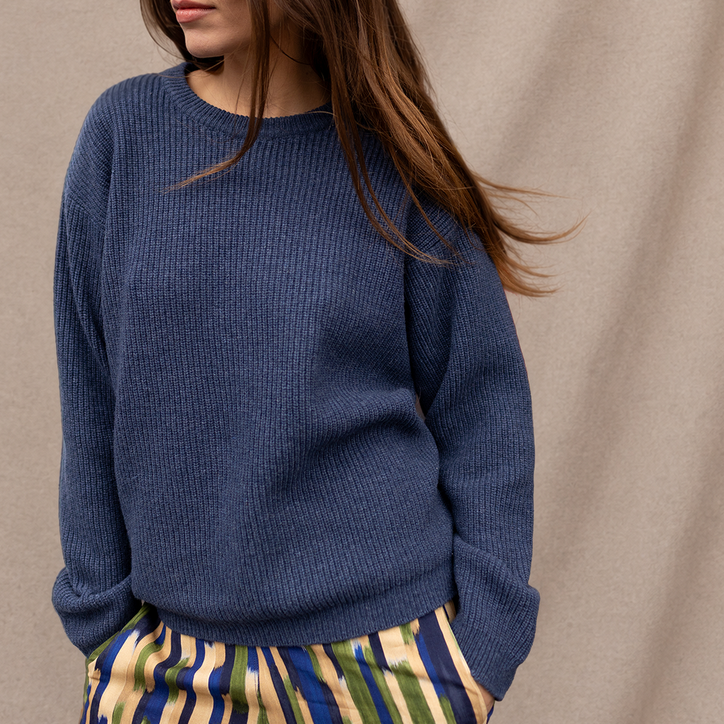 Roza - Pull en laine - Indigo