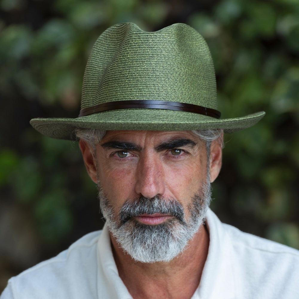 Chapeau Papier et Lien Cuir - Army