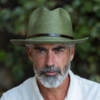 Chapeau Papier et Lien Cuir - Army