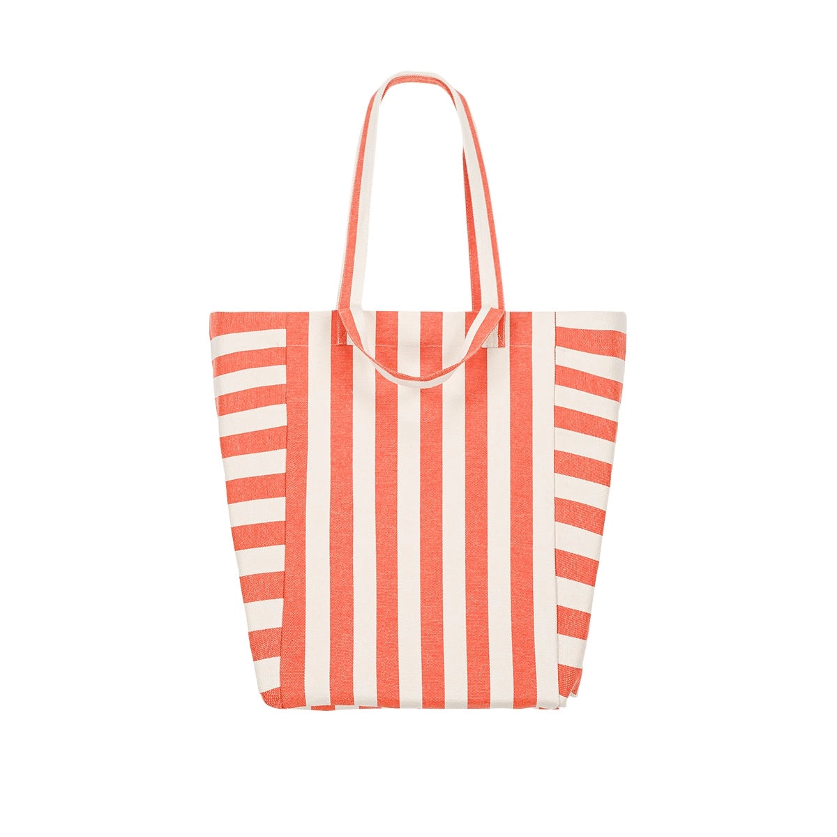 Cabas Elisabeth - Rayures greige / tomato