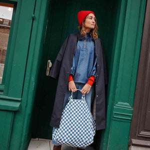 Cabas Elisa - Damier Ecru Navy
