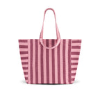 Cabas Elisa - Rayures Bordeaux / Bubble Pink