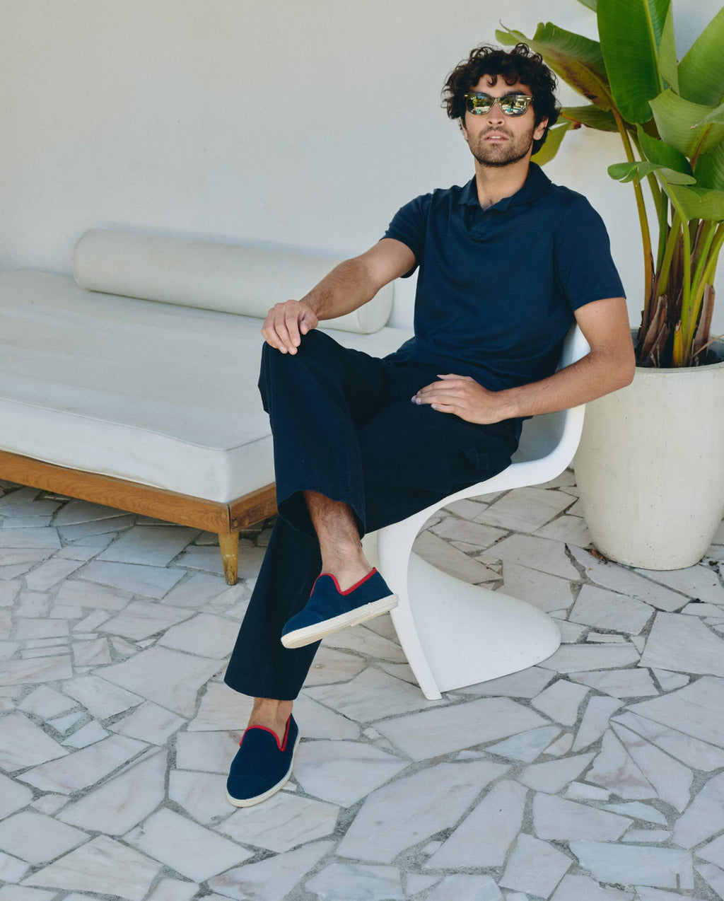Espadrilles, Marine Rouge - Homme