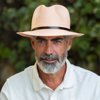 Chapeau Papier et Lien Cuir - Abricot