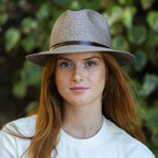 Chapeau Papier et Lien Cuir - Cacao