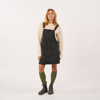 FHA04 -  Chaussettes unies en coton peigné Hautes - kaki chiné - Femme