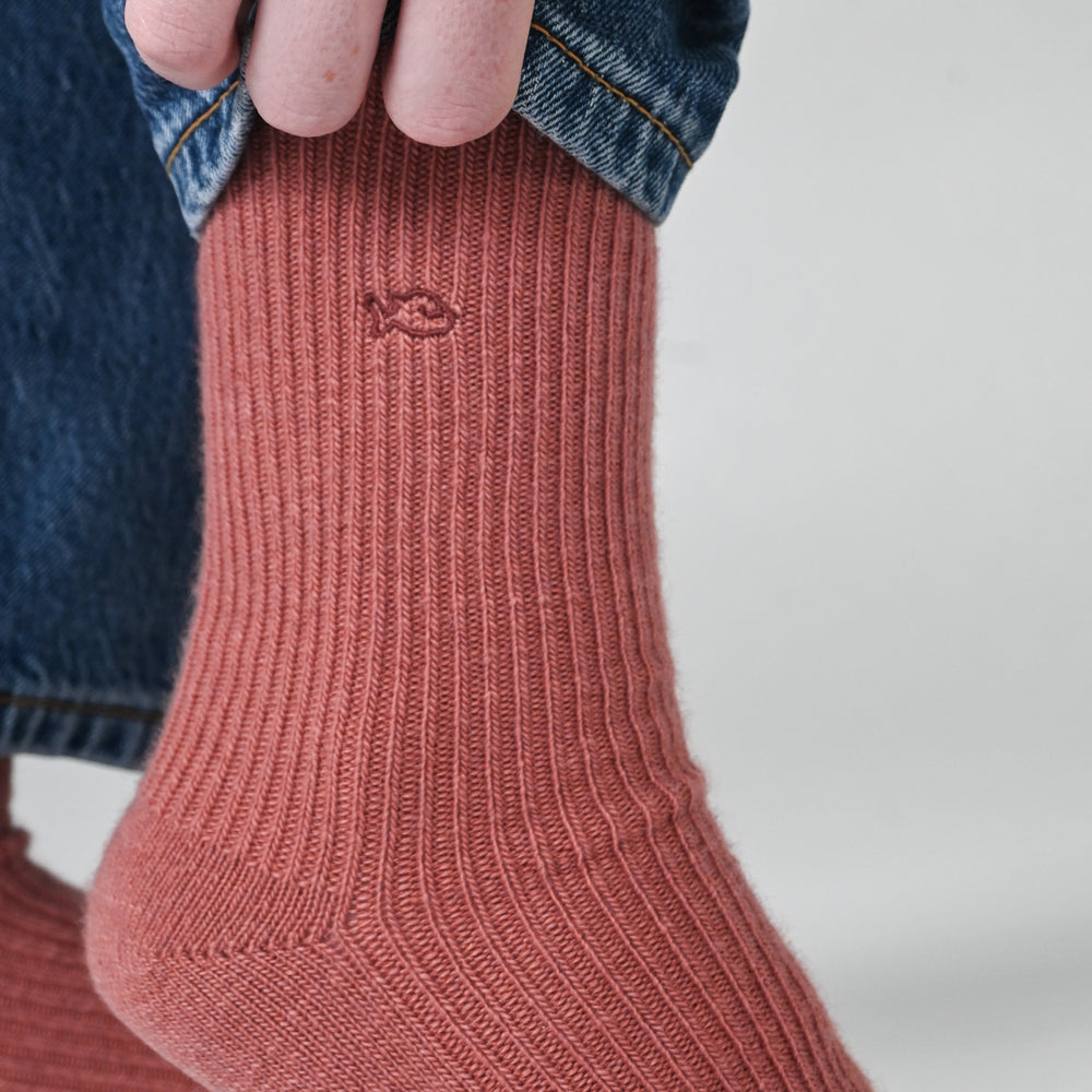 Chaussettes en Laine avec Angora Bois de Rose #FLA11 - Femme