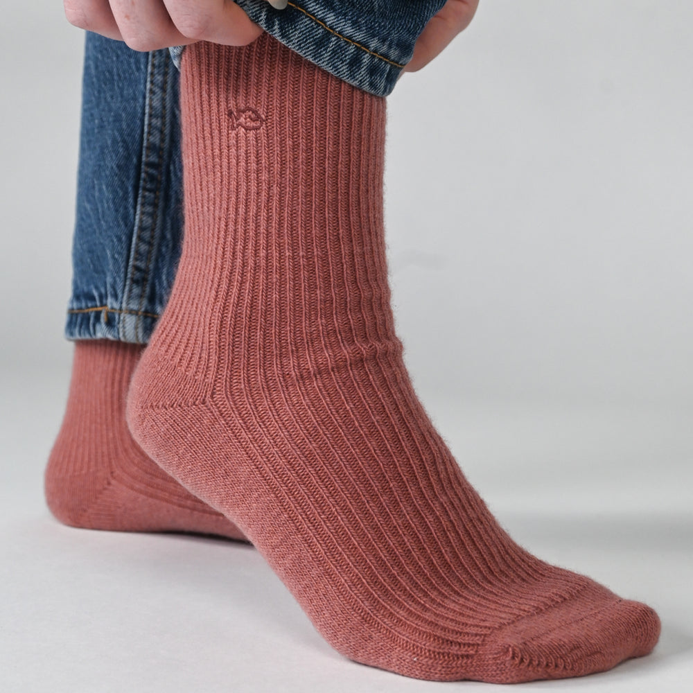 Chaussettes en Laine avec Angora Bois de Rose #FLA11 - Femme