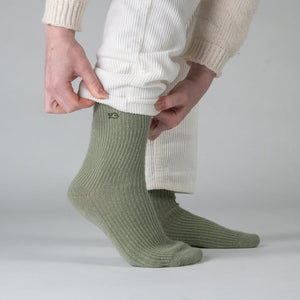 Chaussettes en Laine avec Angora Vert amande #FLA12 - Femme