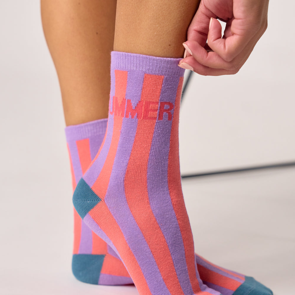 FMO20 - Chaussettes en coton peigné Rayées - Summere - Femme