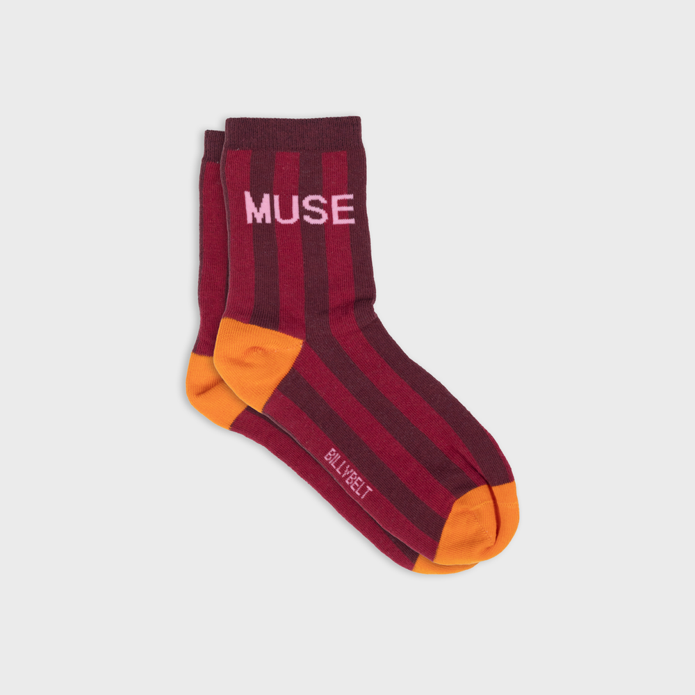 FMO24 - Chaussettes en coton peigné Rayées - Muse - Femme