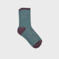FPA17 Chaussettes en coton peigné Vintage - Bleu canard - Femme