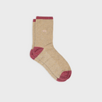 FPA27 Chaussettes pailletées en coton peigné vintage - Beige - Femme