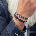 Bracelet Navarch Curb - Navy | Silver