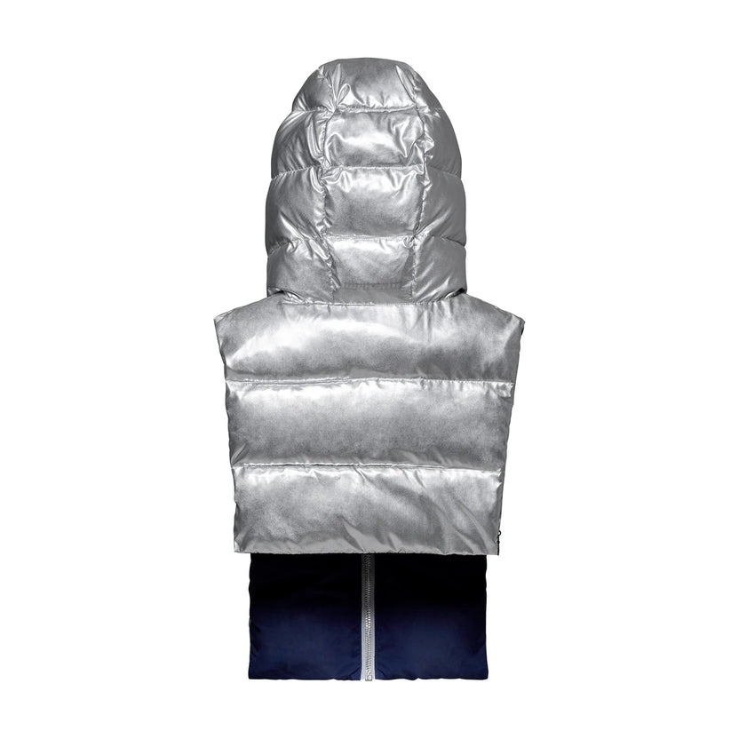 Capuche doudoune Argenté & Marine