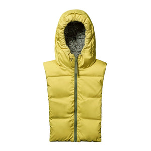 Capuche doudoune léopard kaki & lichen