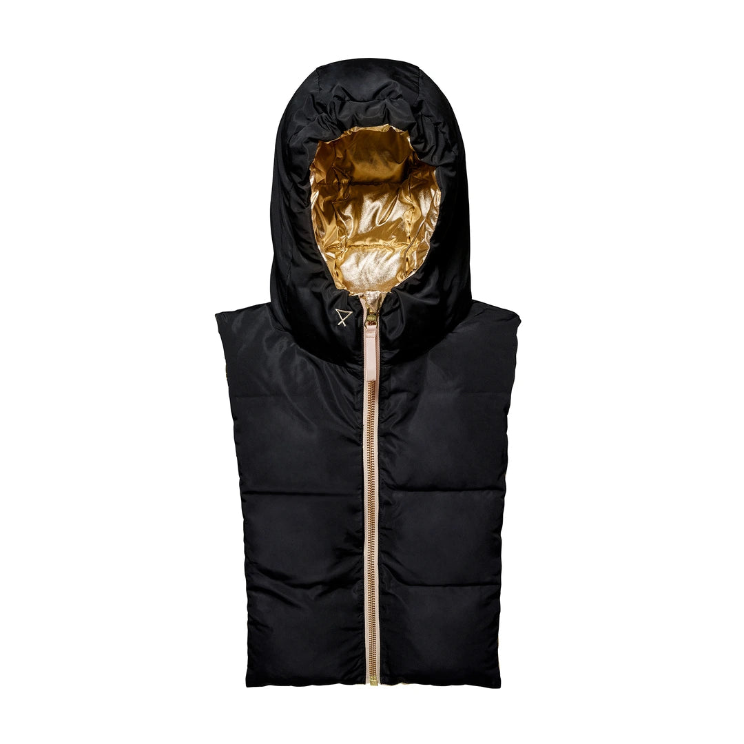 Capuche doudoune dorée & noire