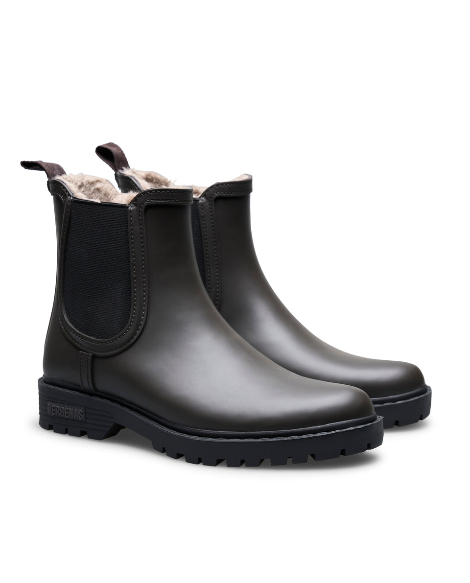 Bottes de Pluie Gaudi Fur Smooth Brown & Black
