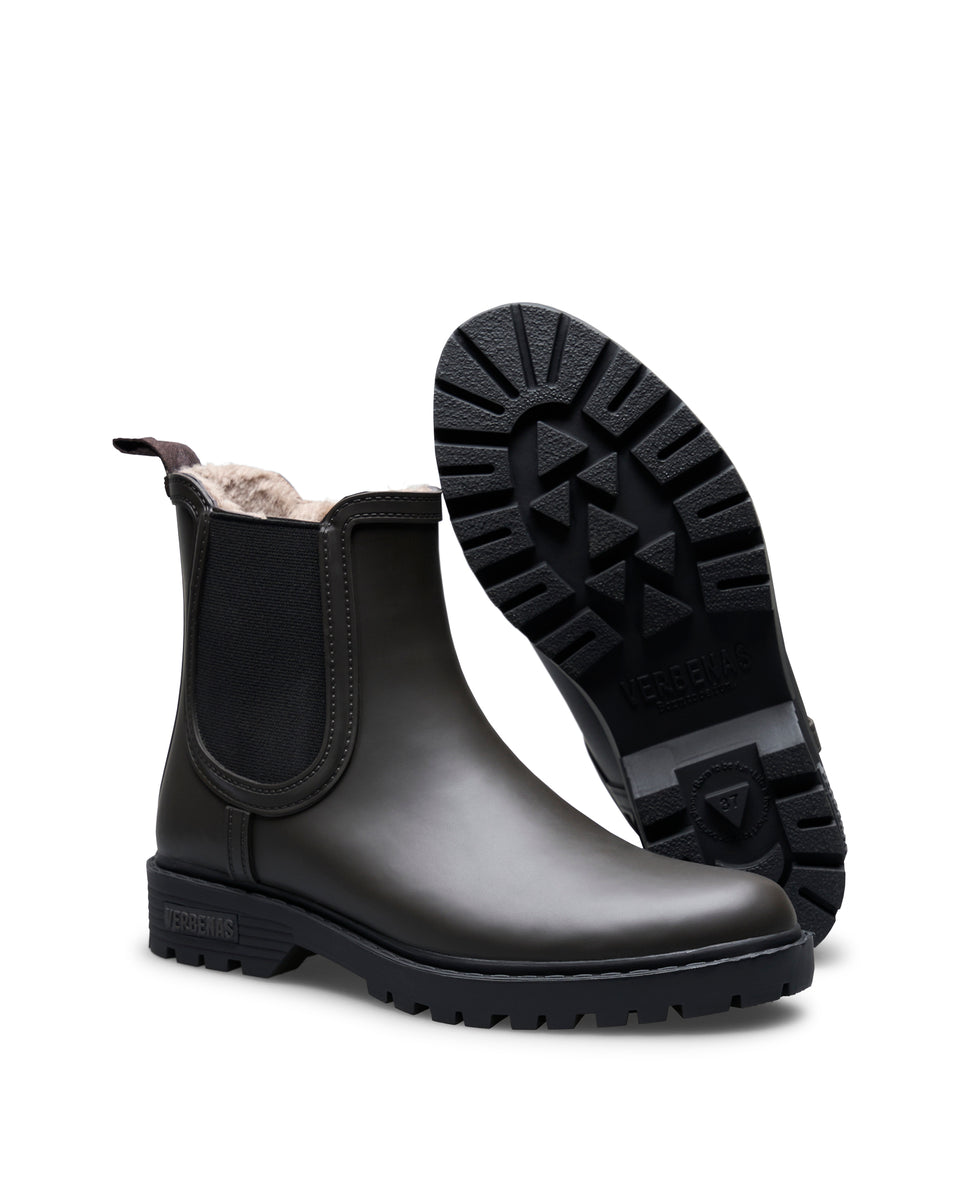 Bottes de Pluie Gaudi Fur Smooth Brown & Black