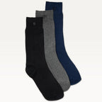 Pack de 3 Chaussettes - Nid d'abeille noir gris marine - Homme