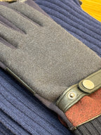 26 - Gant Marine en laine bicolore doublé