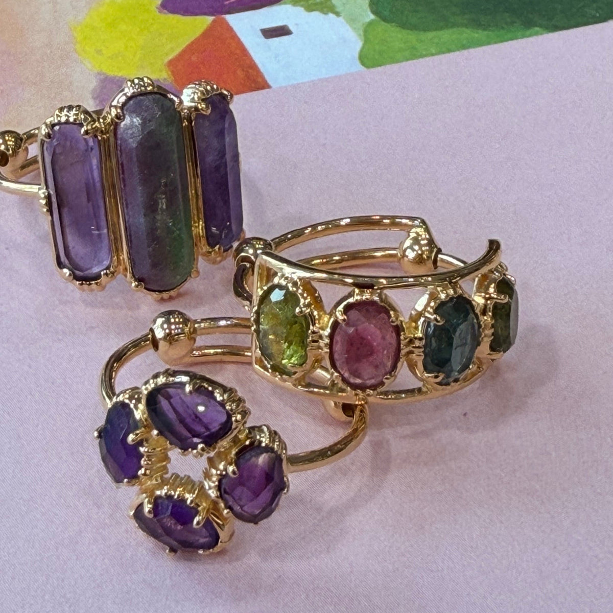 N° 761 - Bague serties 4 pierres ovales
